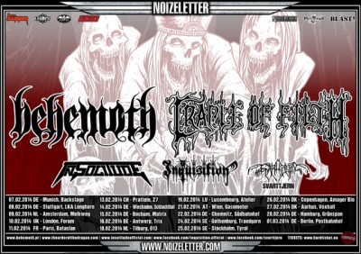 behemoth-cradle of filth tour 2014 - poster artwork small